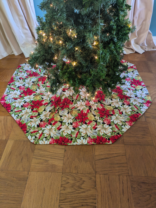 Supreme Accents 60 in Colorful Poinsettia Tree Skirt