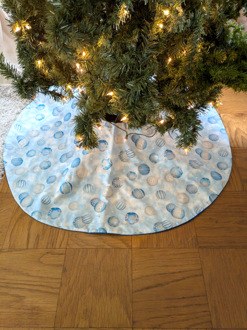 Supreme Accents Blue Ornaments 45 in Tree Skirt