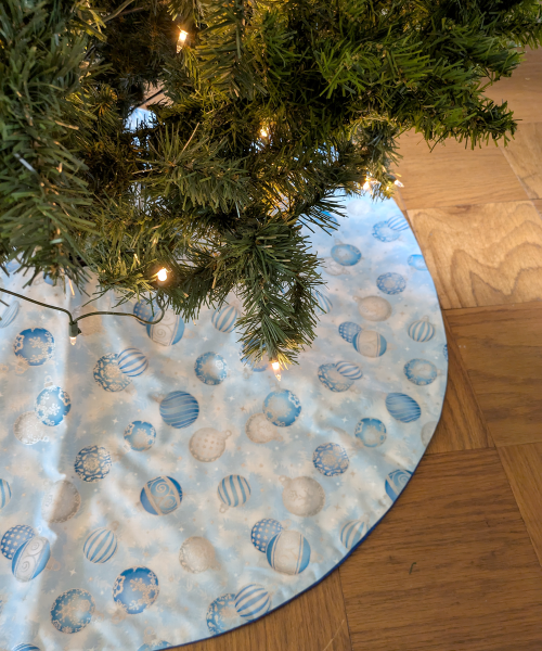 Supreme Accents Blue Ornaments 45 in Tree Skirt