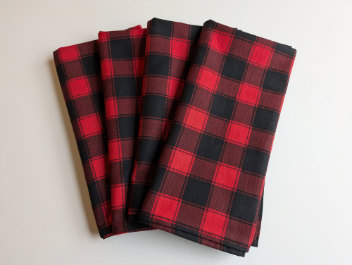 Supreme Accents Black and Red Buffalo Check Dinner Table Napkins