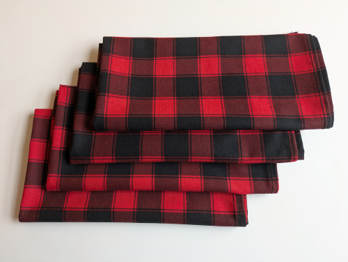 Supreme Accents Black and Red Buffalo Check Dinner Table Napkins