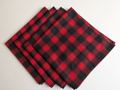 Supreme Accents Black and Red Buffalo Check Dinner Table Napkins