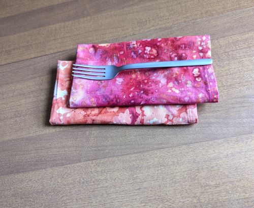 Supreme Accents Pink Orange Batik Dinner Table Napkins