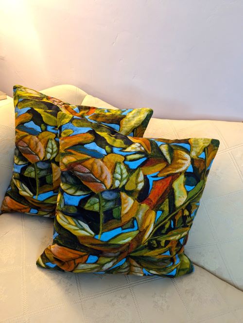 Supreme Accents Artistic Fall Leaf Throw Pillows Set