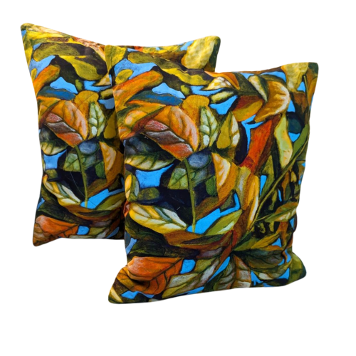 Supreme Accents Artistic Fall Leaf Throw Pillows Set