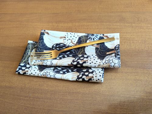 Supreme Accents Black and White Pumpkin Dinner Table Napkins