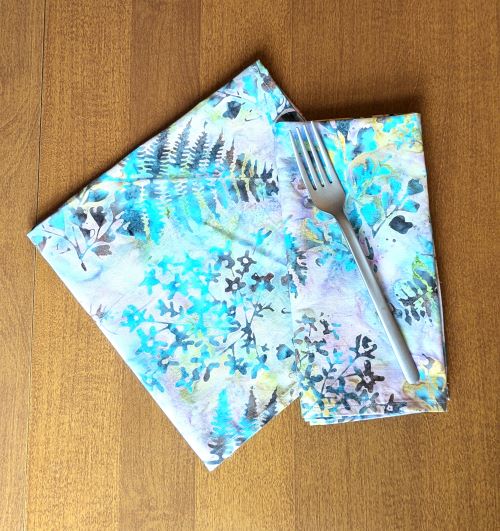 Supreme Accents Purple Leaf Batik Dinner Table Napkins