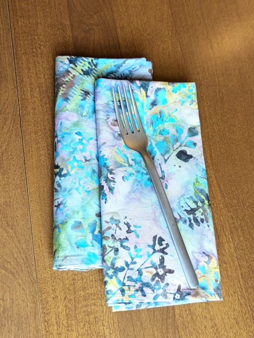 Supreme Accents Purple Leaf Batik Dinner Table Napkins