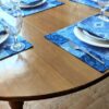 Supreme Accents Stone Blue Placemat Napkin Set Modern Placemats and napkins