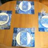 Supreme Accents Stone Blue Placemat Napkin Set Modern Placemats and napkins