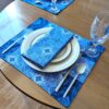 Supreme Accents Stone Blue Placemat Napkin Set Modern Placemats and napkins