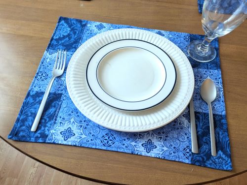 Supreme Accents Stone Blue Placemats Set Modern placemats Blue placemats Handmade placemats Spring placemats Summer placemats