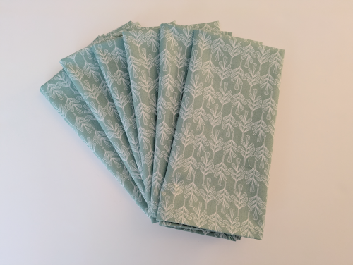 Supreme Accents_Stone Sage Dinner Table Napkins Set of 6 Green dining napkins Green decorative napkins Green cotton napkins