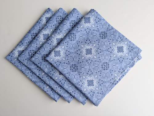 Supreme Accents Stone Blue Dinner Table Napkins Set of 4