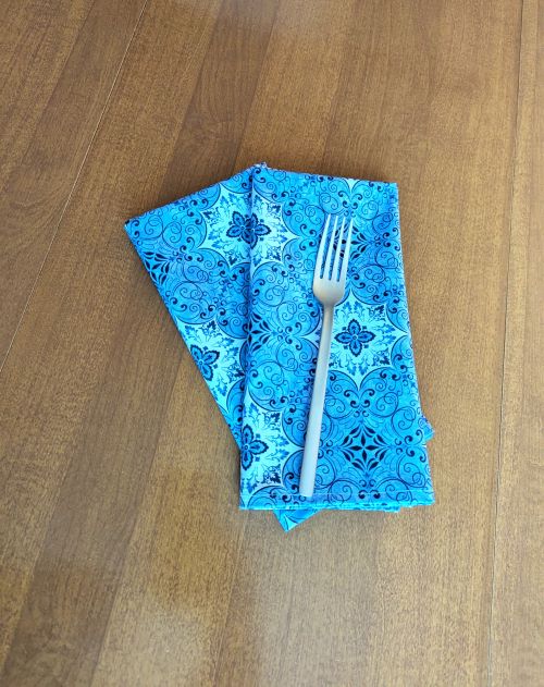 Supreme Accents Stone Blue Dinner Table Napkins