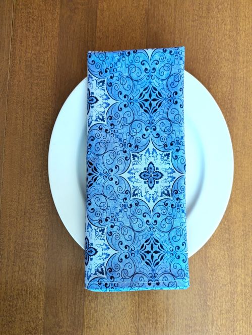 Supreme Accents Stone Blue Dinner Table Napkins