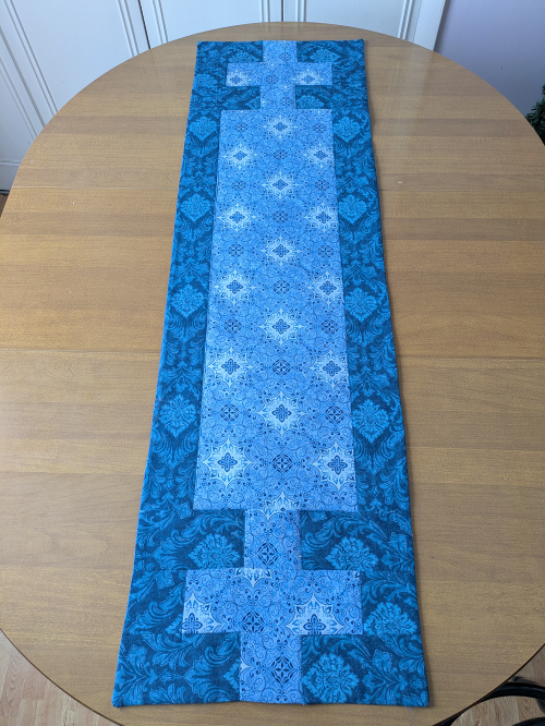 SupremeAccents_Stone Blue Table Runner Handmade table runner modern table runner