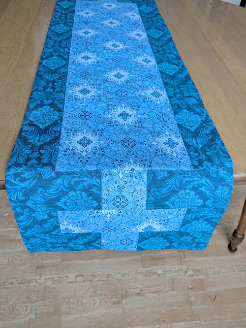 SupremeAccents_Stone Blue Table Runner Handmade table runner modern table runner