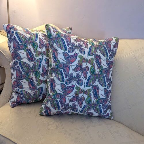 Butterfly Throw Pillow Set Botanical throw pillows Colorful throw pillows Summer throw pillows Spring throw pillows