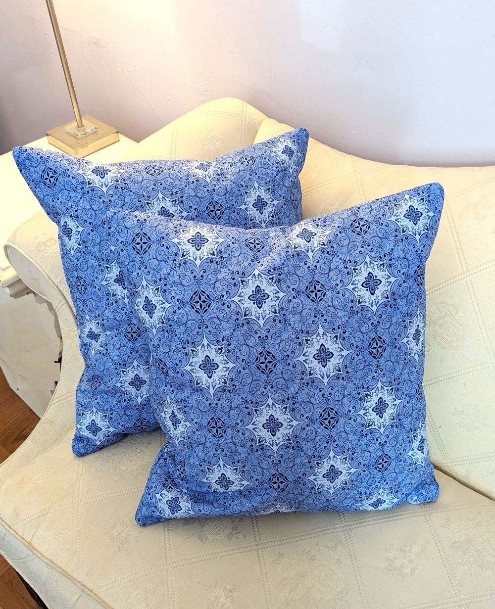 Supreme Accents Stone Blue Throw Pillow Set Blue accent pillow Decorative pillow Blue decorative pillow