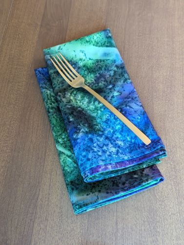 Batik Dinner Table Napkins blue fabric napkins green napkins cotton cloth napkins decorative napkins reusable napkins everyday cloth napkins everyday napkins eco friendly napkins colorful napkins cloth napkins Abstract napkins Supreme Accents