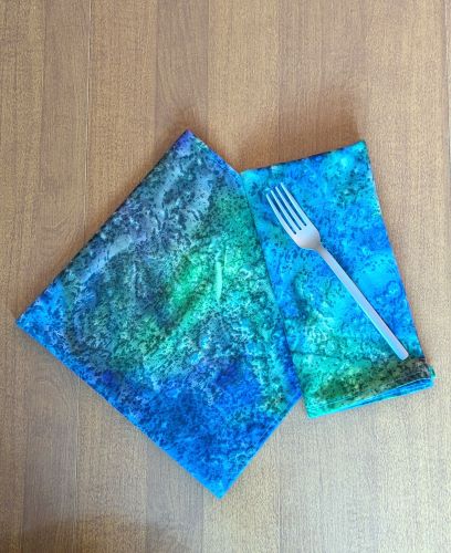 Batik Dinner Table Napkins blue fabric napkins green napkins cotton cloth napkins decorative napkins reusable napkins everyday cloth napkins everyday napkins eco friendly napkins colorful napkins cloth napkins Abstract napkins Supreme Accents