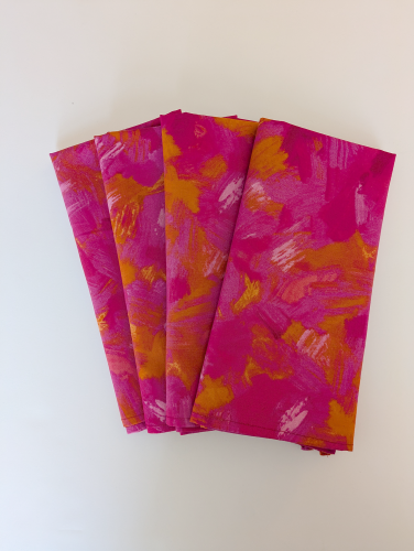 Supreme Accents Pink and Orange Dinner Table Napkins Modern napkins Southwest napkins Colorful napkins Decorative napkins