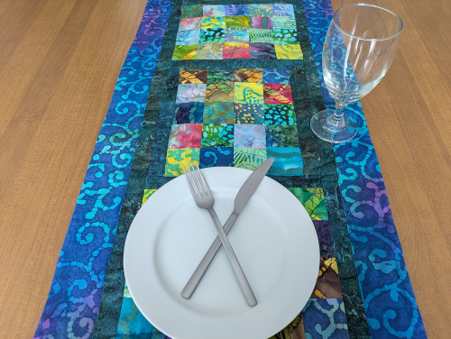 Supreme Accents Batik table runner Blue Aurora Colorful table runner Geometric table runner Table runner for dining room table