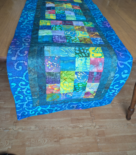 Supreme Accents Batik table runner Blue Aurora Colorful table runner Geometric table runner Table runner for dining room table