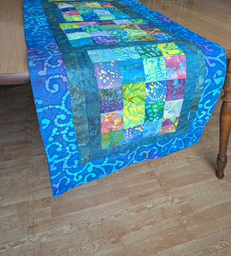 Supreme Accents Batik table runner Blue Aurora Colorful table runner Geometric table runner Table runner for dining room table