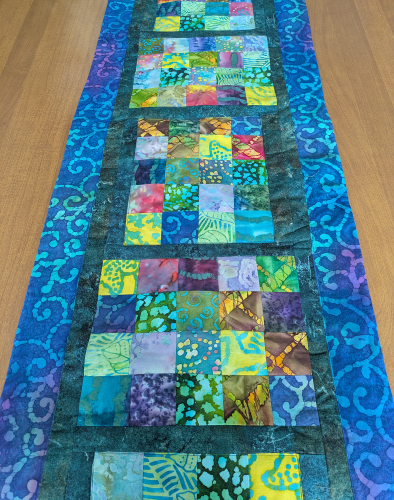 Supreme Accents Batik table runner Blue Aurora Colorful table runner Geometric table runner Table runner for dining room table