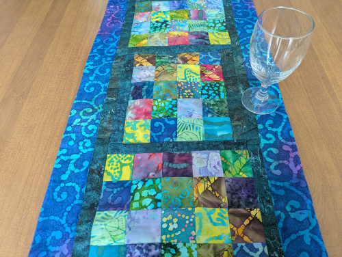 Supreme Accents Batik table runner Blue Aurora Colorful table runner Geometric table runner Table runner for dining room table