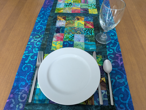 Supreme Accents Batik table runner Blue Aurora Colorful table runner Geometric table runner Table runner for dining room table