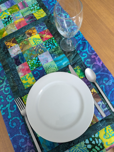 Supreme Accents Batik table runner Blue Aurora Colorful table runner Geometric table runner Table runner for dining room table