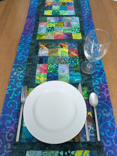 Supreme Accents Batik table runner Blue Aurora Colorful table runner Geometric table runner Table runner for dining room table