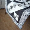 SupremeAccents_Chic Black and White Dining Table Runner table runner for dining table dining table runner black and white table runner unique table runners patchwork runner modern table runner