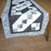SupremeAccents_Chic Black and White Dining Table Runner table runner for dining table dining table runner black and white table runner unique table runners patchwork runner modern table runner