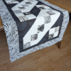 SupremeAccents_Chic Black and White Dining Table Runner table runner for dining table dining table runner black and white table runner unique table runners patchwork runner modern table runner