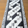 SupremeAccents_Chic Black and White Dining Table Runner table runner for dining table dining table runner black and white table runner unique table runners patchwork runner modern table runner