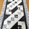 SupremeAccents_Chic Black and White Dining Table Runner table runner for dining table dining table runner black and white table runner unique table runners patchwork runner modern table runner