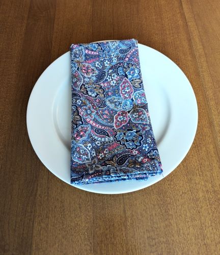 Supreme Accents Paisley Blue Dinner Table Napkins cotton dinner napkins blue cloth napkins dining napkins eco friendly napkins everyday cloth napkins blue cotton napkins decorative napkins dinner table napkins dining napkins cotton napkins