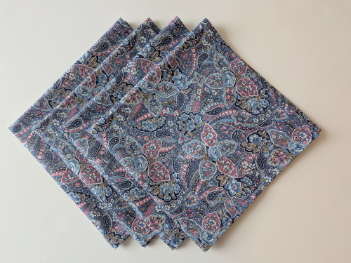 Supreme Accents Paisley Blue Dinner Table Napkins cotton dinner napkins blue cloth napkins dining napkins eco friendly napkins everyday cloth napkins blue cotton napkins decorative napkins dinner table napkins dining napkins cotton napkins