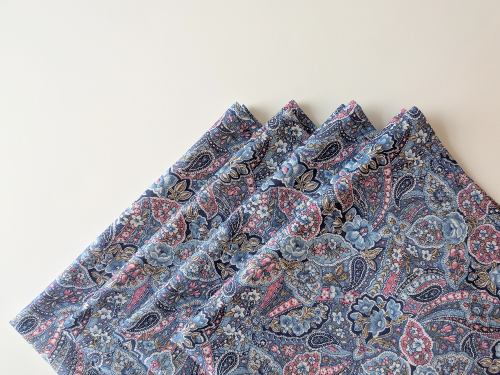 Supreme Accents Paisley Blue Dinner Table Napkins cotton dinner napkins blue cloth napkins dining napkins eco friendly napkins everyday cloth napkins blue cotton napkins decorative napkins dinner table napkins dining napkins cotton napkins