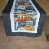 Supreme Accents Haunted Harvest Table Runner best spooky table runner for fall unique gothic table runners for halloween pumpkin and ghost table runner haunted harvest table runner for farmhouse decor Halloween table decor Fall dining decorations Spooky table settings