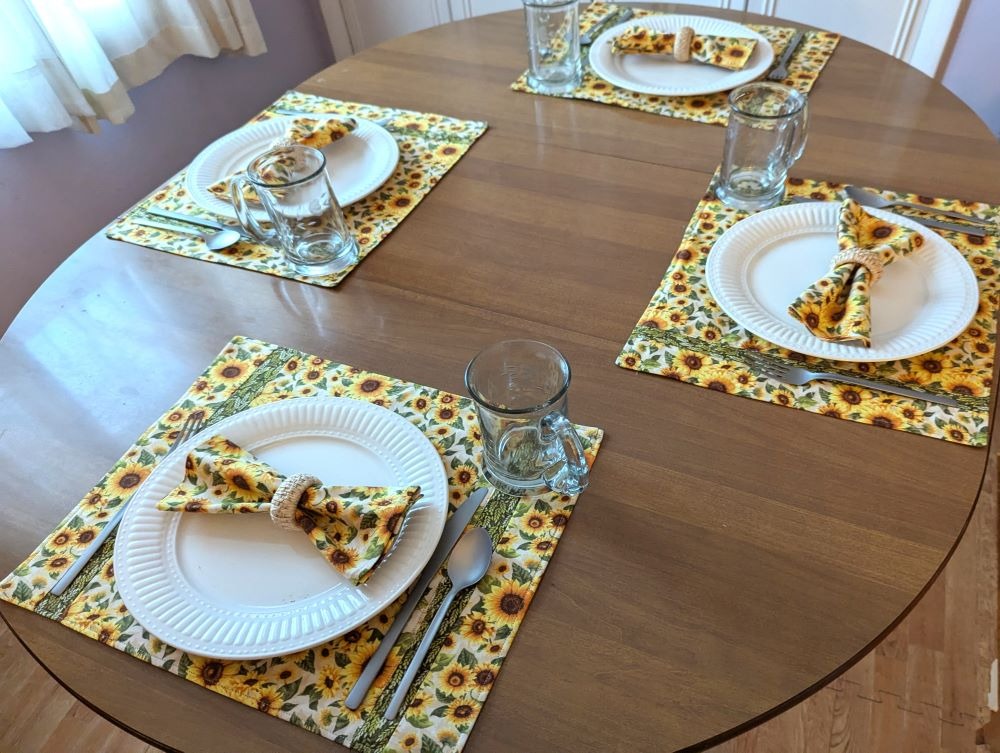 Sunflower placemat napkin Set