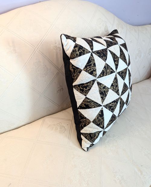 Black and White Geometric Throw Pillow - Image 3