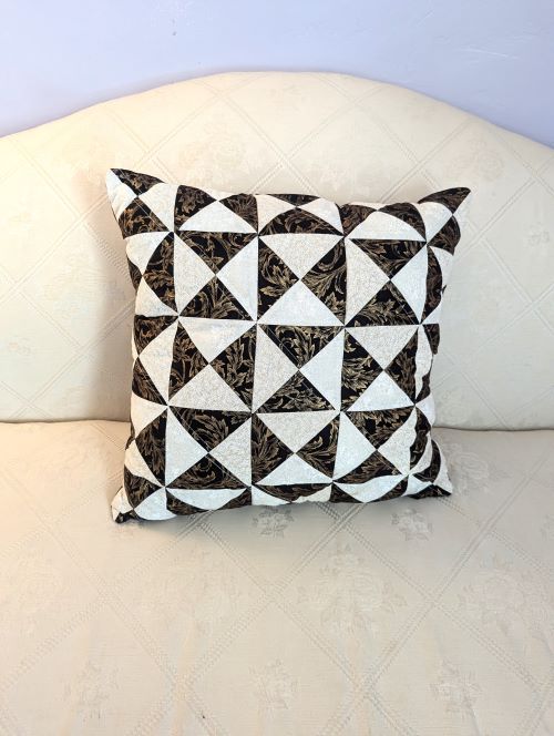 Black and White Geometric Throw Pillow - Image 4
