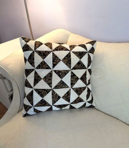 Black and White Geometric Throw Pillow