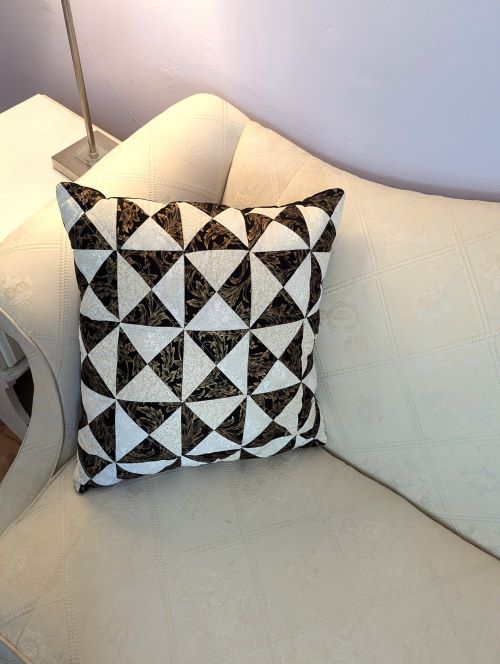 Black and White Geometric Throw Pillow - Image 2