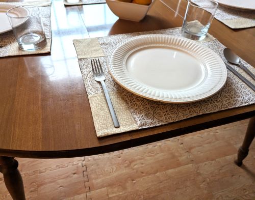 Beige Medallion Dining Table Placemats - Image 2